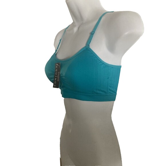 Coobie Cami T Shirt Bra 9012 Bralette Turquoise Adjustable Straps One Size NWT - Picture 4 of 9